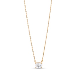 1/3 CT. Certified Oval Lab-Created Diamond Solitaire Necklace in 14K Gold (F/SI2)