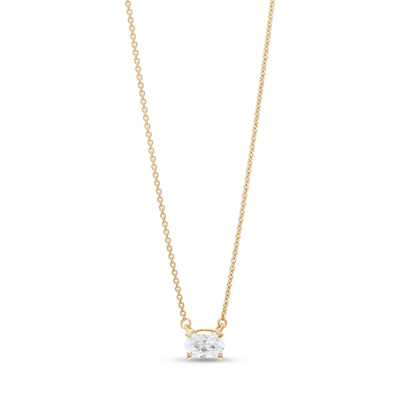 1/3 CT. Certified Oval Lab-Grown Diamond Solitaire Necklace in 14K Gold (F/Si2)