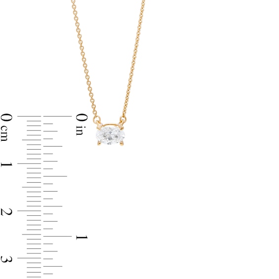 1/3 CT. Certified Oval Lab-Grown Diamond Solitaire Necklace in 14K Gold (F/Si2)