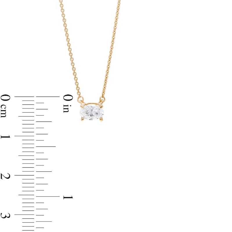 1/3 CT. Certified Oval Lab-Created Diamond Solitaire Necklace in 14K Gold (F/SI2)