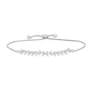 Thumbnail Image 0 of 1/3 CT. T.W. Diamond Leaf Bolo Bracelet in 10K White Gold – 8.9"