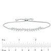 Thumbnail Image 2 of 1/3 CT. T.W. Diamond Leaf Bolo Bracelet in 10K White Gold – 8.9"