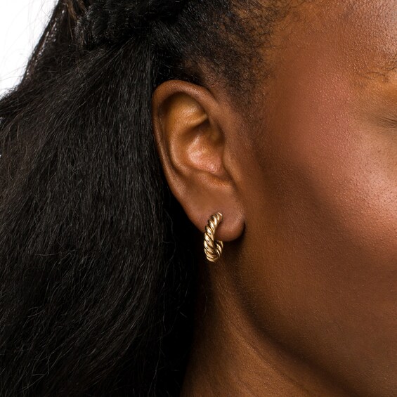 10.0mm Rope J-Hoop Earrings in 10K Gold