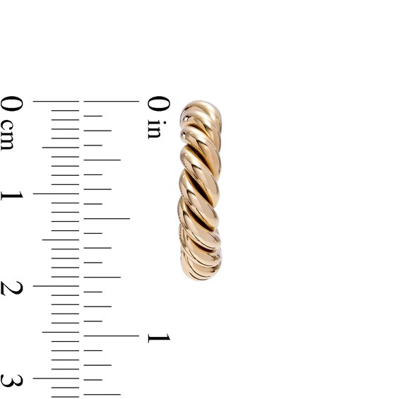 10.0mm Rope J-Hoop Earrings in 10K Gold