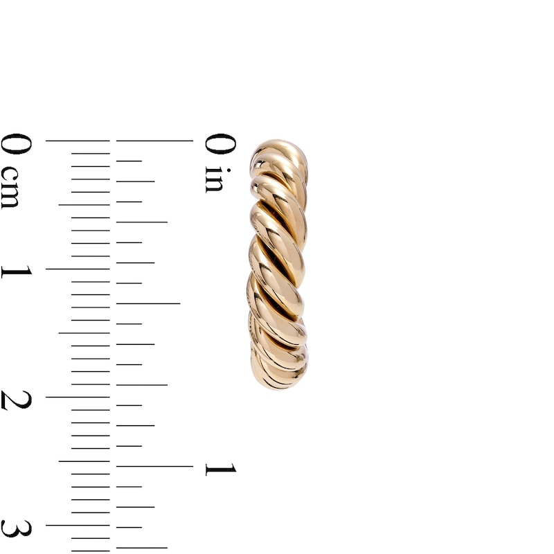 Main Image 3 of 10.0mm Rope J-Hoop Earrings in 10K Gold