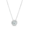 Thumbnail Image 1 of Aquamarine and Diamond Accent Frame Pendant in 10K White Gold