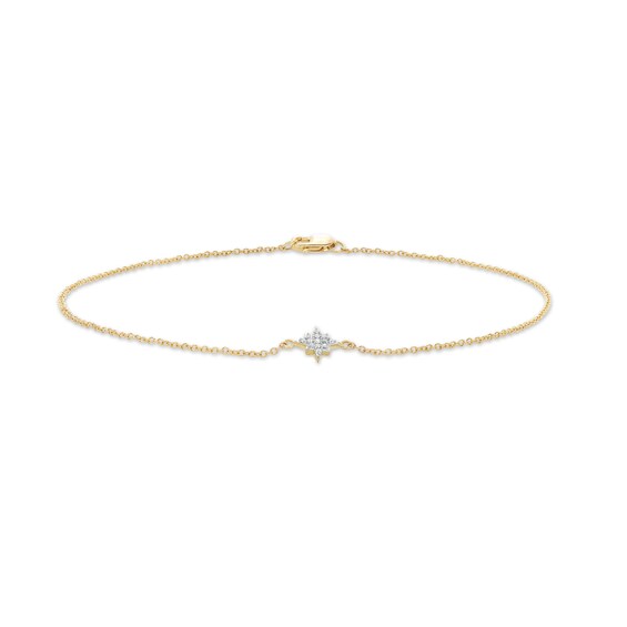 1/20 CT. T.w. Diamond Dainty North Star Anklet in 10K Gold â 10"