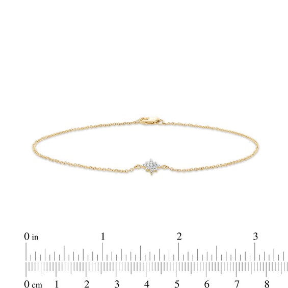 1/20 CT. T.w. Diamond Dainty North Star Anklet in 10K Gold â 10"
