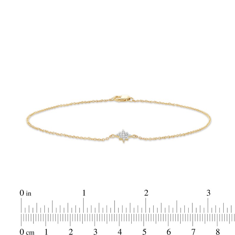 Main Image 3 of 1/20 CT. T.W. Diamond Dainty North Star Anklet in 10K Gold – 10"