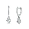Thumbnail Image 1 of Marilyn Monroe™ Collection 1/4 CT. T.W. Baguette and Round Diamond Pointed Teardrop Drop Earrings in 10K White Gold