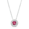 Thumbnail Image 1 of Ruby and Diamond Accent Frame Pendant in 10K White Gold