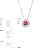 Thumbnail Image 4 of Ruby and Diamond Accent Frame Pendant in 10K White Gold