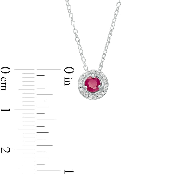 Ruby and Diamond Accent Frame Pendant in 10K White Gold