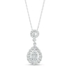 Thumbnail Image 1 of Marilyn Monroe™ Collection 1/2 CT. T.W. Pear-Shaped Multi-Diamond Pendant in 10K White Gold