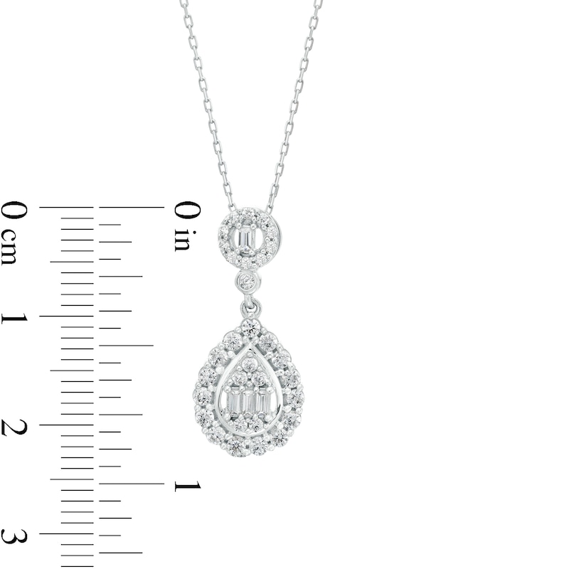 Main Image 2 of Marilyn Monroe™ Collection 1/2 CT. T.W. Pear-Shaped Multi-Diamond Pendant in 10K White Gold