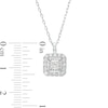 Thumbnail Image 3 of 1/2 CT. T.W. Princess-Cut Diamond Cushion-Shaped Double Frame Pendant in 10K White Gold