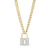 Thumbnail Image 1 of 1/5 CT. T.W. Diamond Lock Necklace in 10K Gold - 17"
