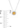 Thumbnail Image 4 of Citrine and Diamond Accent Frame Pendant in 10K White Gold