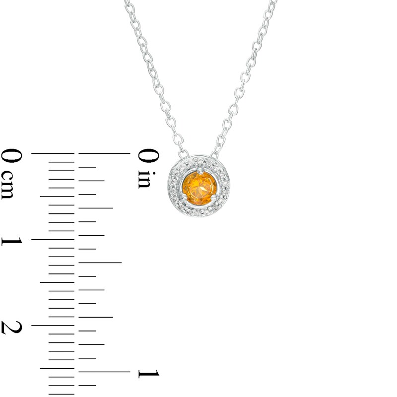 Main Image 4 of Citrine and Diamond Accent Frame Pendant in 10K White Gold