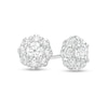 Thumbnail Image 1 of 1 CT. T.W. Certified Lab-Grown Diamond Scallop Frame Flower Stud Earrings in 14K White Gold (F/SI2)