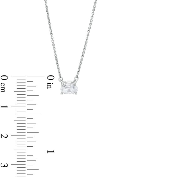 1/3 CT. Certified Oval Lab-Grown Diamond Solitaire Necklace in 14K White Gold (F/Si2)