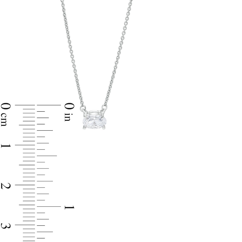 1/3 CT. Certified Oval Lab-Created Diamond Solitaire Necklace in 14K White Gold (F/SI2)