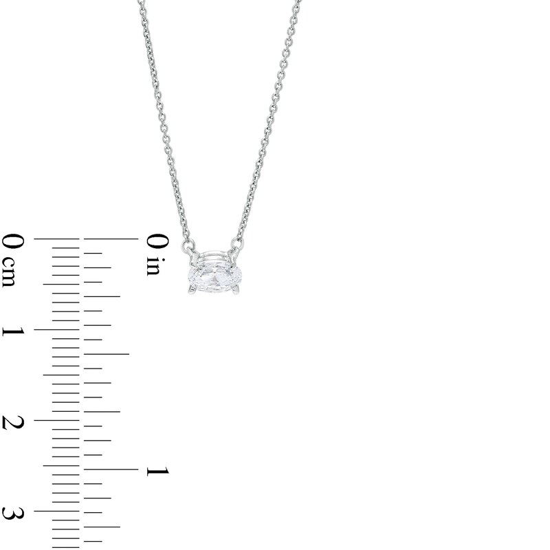 1/3 CT. Certified Oval Lab-Created Diamond Solitaire Necklace in 14K White Gold (F/SI2)