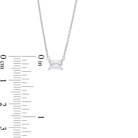 1/3 CT. Certified Emerald-Cut Lab-Grown Diamond Solitaire Necklace in 14K Gold (F/Si2