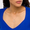 Thumbnail Image 2 of 1/2 CT. T.W. Certified Lab-Grown Diamond Scallop Frame Flower Drop Pendant in 14K White Gold (F/SI2)