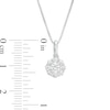 Thumbnail Image 3 of 1/2 CT. T.W. Certified Lab-Grown Diamond Scallop Frame Flower Drop Pendant in 14K White Gold (F/SI2)