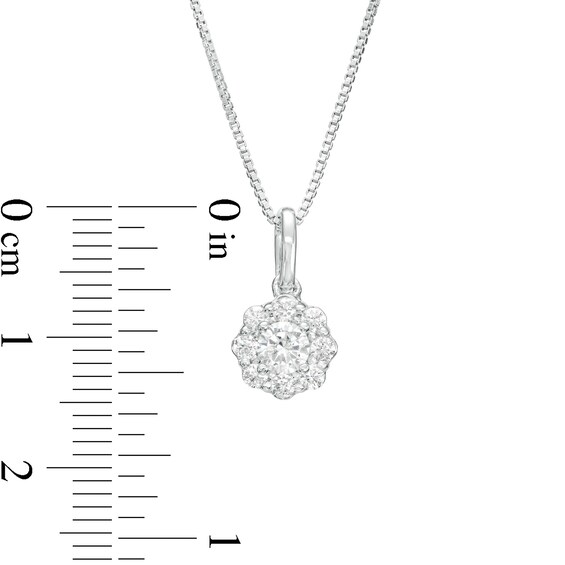 1/2 CT. T.w. Certified Lab-Grown Diamond Scallop Frame Flower Drop Pendant in 14K White Gold (F/Si2)
