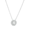Thumbnail Image 1 of White Sapphire and Diamond Accent Frame Pendant in 10K White Gold