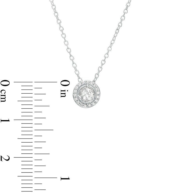 Main Image 4 of White Sapphire and Diamond Accent Frame Pendant in 10K White Gold