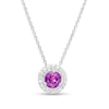 Thumbnail Image 1 of Amethyst and Diamond Accent Frame Pendant in 10K White Gold