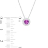 Thumbnail Image 3 of Amethyst and Diamond Accent Frame Pendant in 10K White Gold