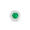 Thumbnail Image 1 of Emerald and Diamond Accent Frame Pendant in 10K White Gold