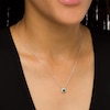 Thumbnail Image 2 of Emerald and Diamond Accent Frame Pendant in 10K White Gold