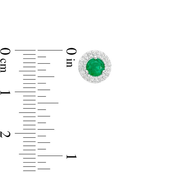 Emerald and Diamond Accent Frame Pendant in 10K White Gold