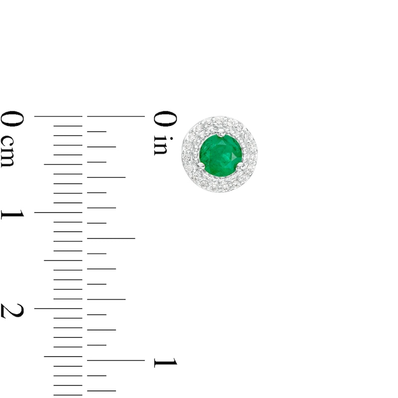 Main Image 3 of Emerald and Diamond Accent Frame Pendant in 10K White Gold