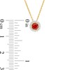 Thumbnail Image 4 of Garnet and Diamond Accent Frame Pendant in 10K Gold