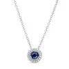 Thumbnail Image 1 of Blue Sapphire and Diamond Accent Frame Pendant in 10K White Gold