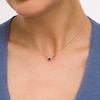 Thumbnail Image 2 of Blue Sapphire and Diamond Accent Frame Pendant in 10K White Gold
