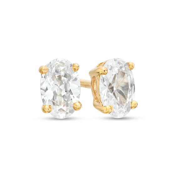 1/2 CT. T.w. Certified Oval Lab-Grown Diamond Solitaire Stud Earrings in 14K Gold (F/Si2)