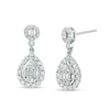 Thumbnail Image 0 of Marilyn Monroe™ Collection 1 CT. T.W. Pear-Shaped Multi-Diamond Frame Drop Earrings in 10K White Gold