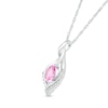 Thumbnail Image 2 of Pear-Shaped Pink and White Lab-Created Sapphire Shadow Infinity Pendant in Sterling Silver