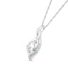 Thumbnail Image 2 of Pear-Shaped White Lab-Created Sapphire Shadow Infinity Pendant in Sterling Silver