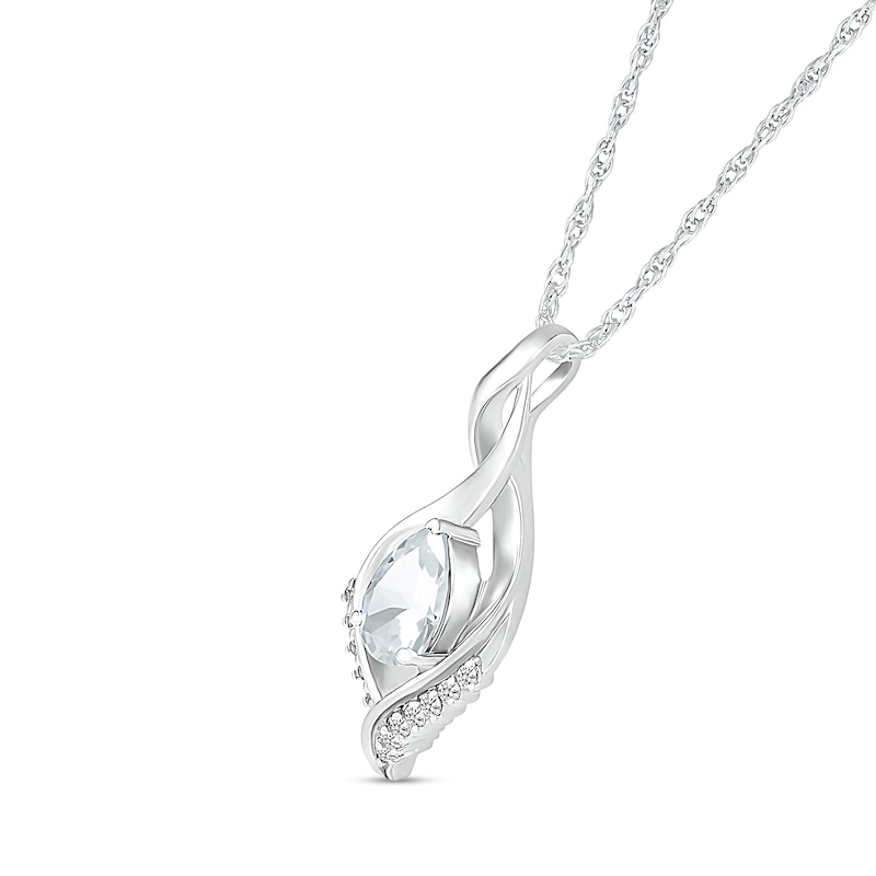 Main Image 2 of Pear-Shaped White Lab-Created Sapphire Shadow Infinity Pendant in Sterling Silver