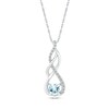 Thumbnail Image 0 of 5.0mm Aquamarine and White Lab-Created White Sapphire Infinity Braid Pendant in 10K White Gold