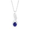 Thumbnail Image 1 of Pear-Shaped Blue and White Lab-Created Sapphire Cascading Infinity Ribbon Pendant in Sterling Silver