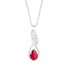 Thumbnail Image 1 of Pear-Shaped Lab-Created Ruby and White Sapphire Cascading Infinity Ribbon Pendant in Sterling Silver